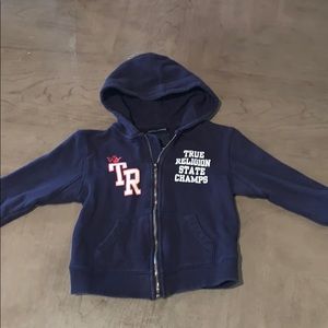 True Religion Navy Blue Zip Up Hoodie